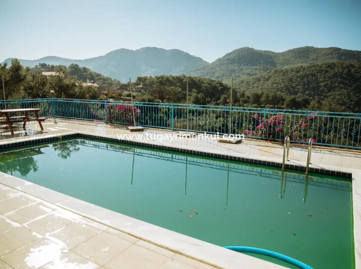 Villa Zum Verkauf In Gokbel, Dalyan, Muğla, Mit Vollem Blick Auf Den Strand Von Iztuzu Und Das Mittelmeer