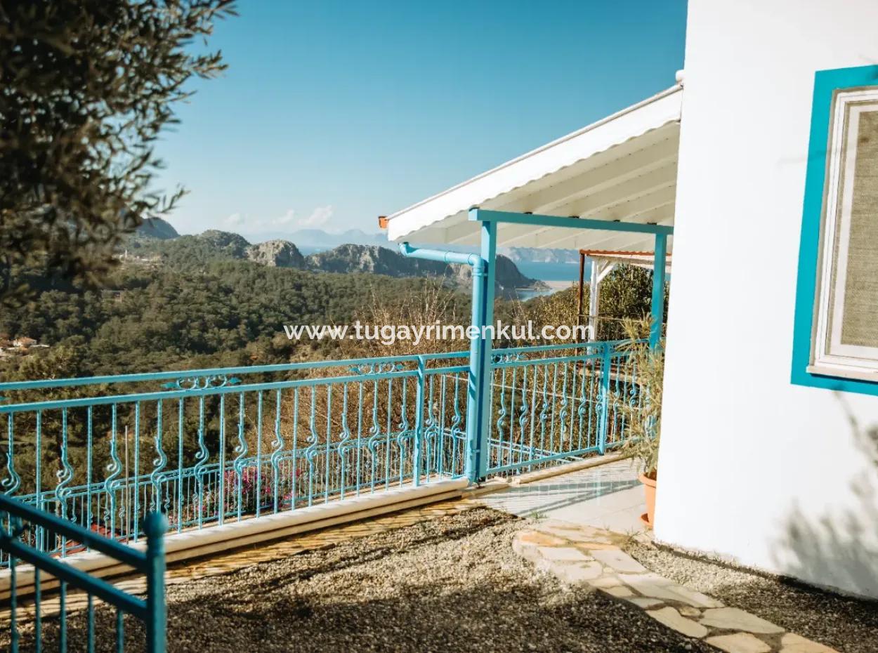 Villa For Sale In Gokbel, Dalyan, Muğla, With Full View Of Iztuzu Beach And The Mediterranean