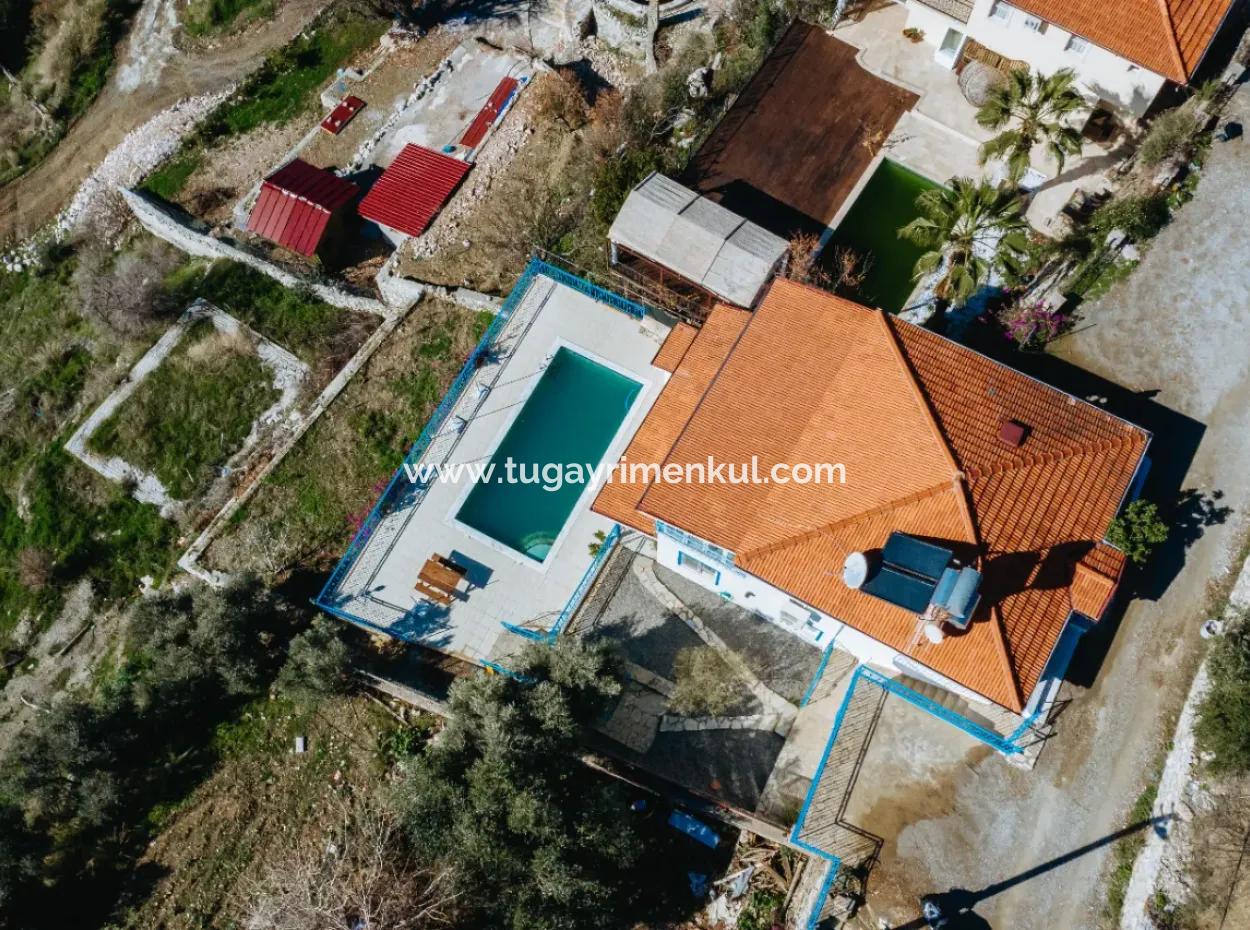 Villa For Sale In Gokbel, Dalyan, Muğla, With Full View Of Iztuzu Beach And The Mediterranean