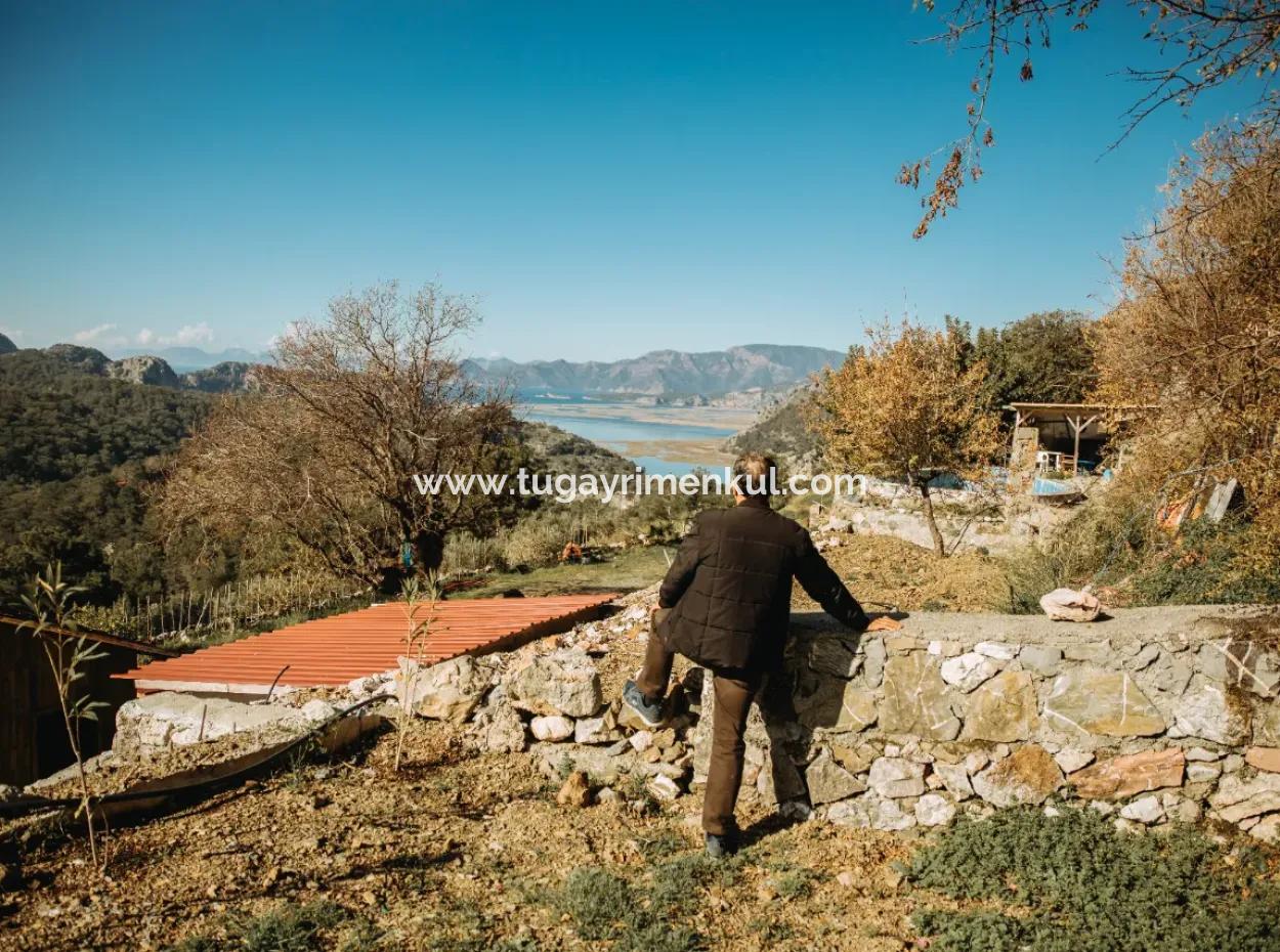 Muğla,Dalyan Gökbel'de, İztuzu Plajı Ve Akdeniz'e Full Manzaralı Satılık Villa