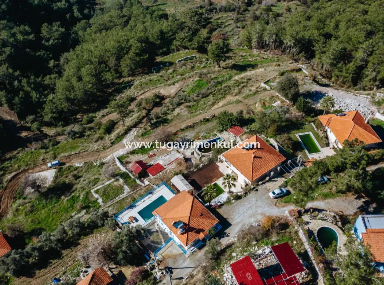 Muğla,Dalyan Gökbel'de, İztuzu Plajı Ve Akdeniz'e Full Manzaralı Satılık Villa