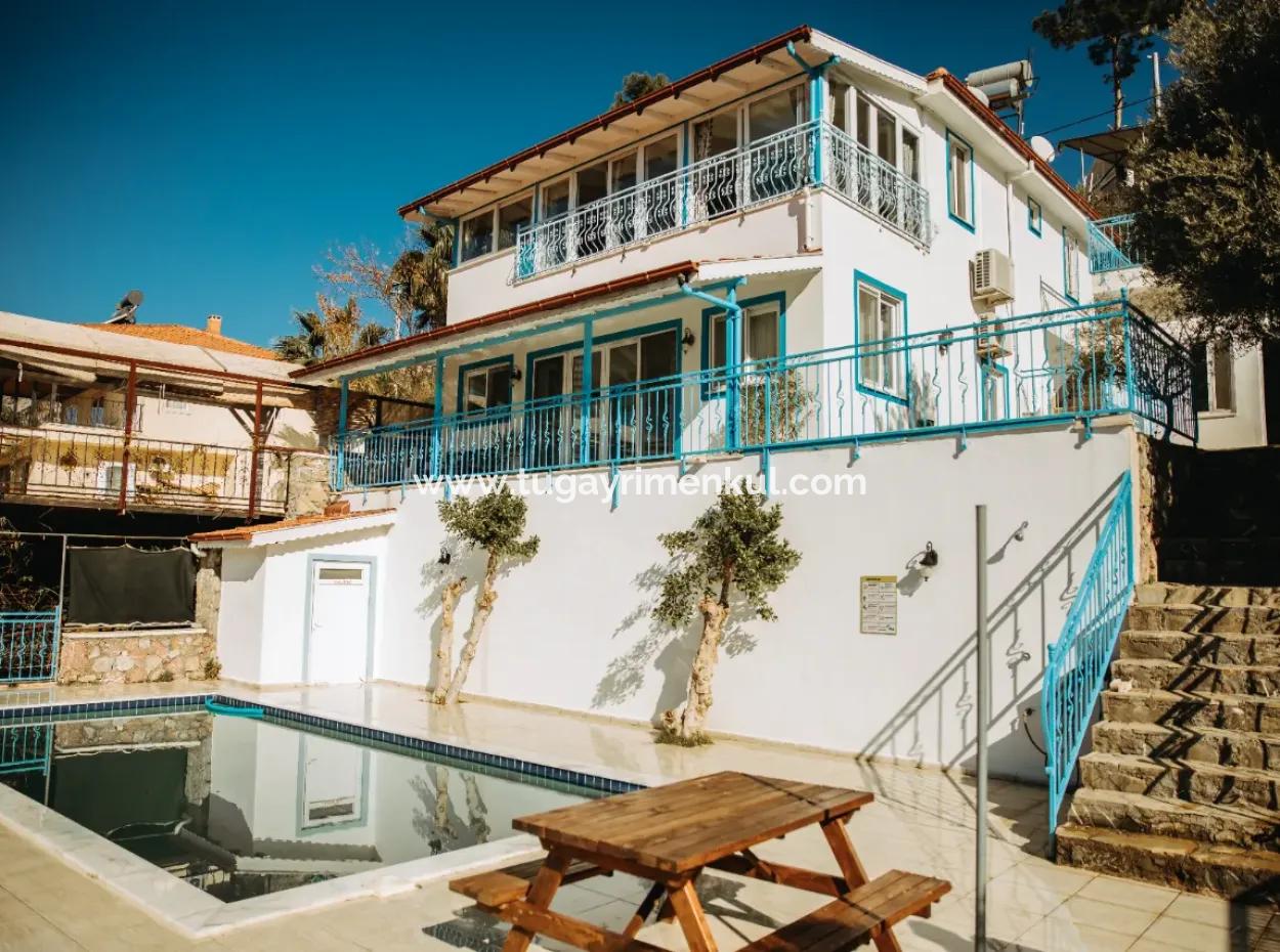 Muğla,Dalyan Gökbel'de, İztuzu Plajı Ve Akdeniz'e Full Manzaralı Satılık Villa